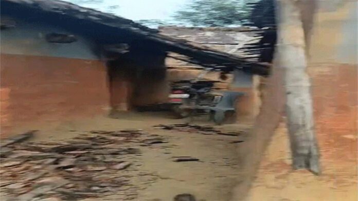 Wild elephant damaged houses and destroyed grains in Chandil Saraikela village