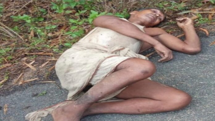 Elderly Man Injured in Elephant Attack in East Singhbhum Villagers and forest officials assisting an injured man after a wild elephant attack in East Singhbhum