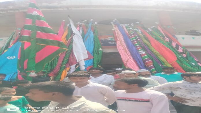 मेदिनीनगर में मुहर्रम की सातवीं पर निकाले गए भव्य जुलूस में शामिल अकीदतमंद।