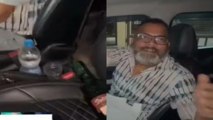 Man drinking alcohol outside SSP office after receiving 10000 rupees traffic challan viral video